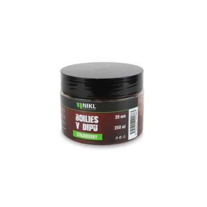 Nikl Boilies v dipu Strawberry 250g (Varianta Nikl Boilies v dipu Strawberry - 24mm, 250g)