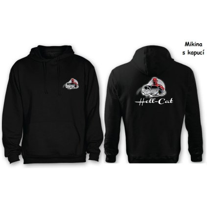 Mikina Hell-Cat klokánek s kapucí černá (Varianta 2XL)
