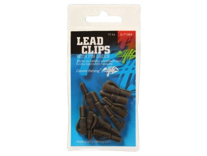 giants fishing zaves na olovo lead clips with pin green 10 ks