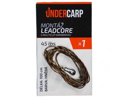 UC1 Montaz leadcore s multiclip karabinkou 45 lbs 100 cm hneda