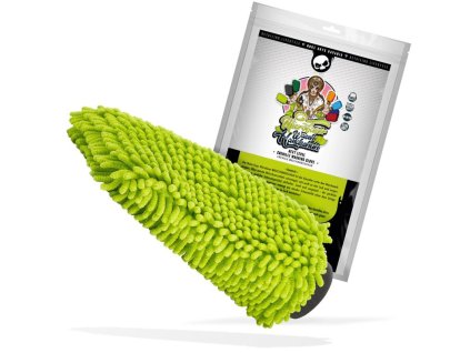 nuke guys chenille waschhandschuh gruen