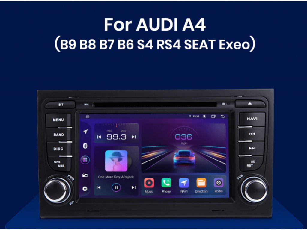 Autoradio navigation Audi A4 B6 B7 - Bluetooth, Aux et USB, Audi S4 RS4, Siège Exeo