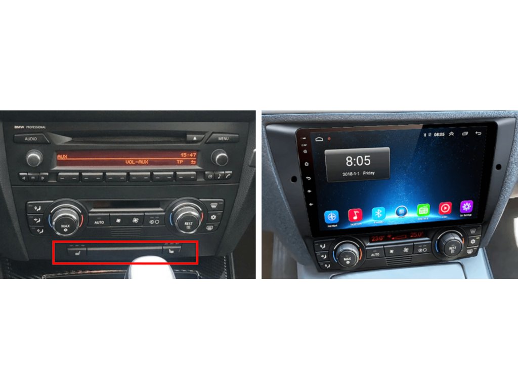 2GB RAM ANDROID Autorádio BMW 3. Série E90 E91 E92 E93 ANDROID