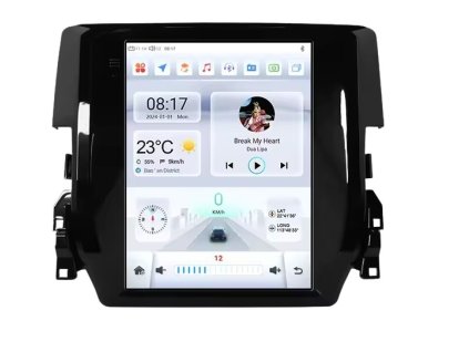 9,7” 2DIN Android autorádio pro Honda Civic (2015-2020) Apple CarPlay, Android Auto, GPS, WiFi, Bluetooth