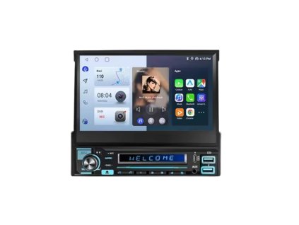 1din Autorádio ISO konektory, univerzální velikost, CarPlay Android Auto, GPS, WiFi, Bluetooth