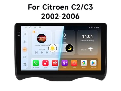 Autorádio Citroen C2 C3 2002-2006, Apple CarPlay, Android Auto, GPS, WiFi, Bluetooth