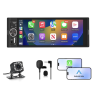 1-DIN autorádio 6,36” IPS | Bezdrátové CarPlay & Android Auto, Bluetooth 5.2, USB-C, FM rádio, podpora kamery a volantu