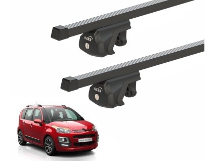 Střešní nosič HAKR pro CITROËN C3 Picasso s podélníky - černá Fe tyč