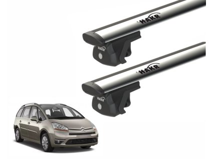 Střešní nosič pro Citroën C4 Grand Picasso 2008 - 2013 s podélníky, Wing Profile