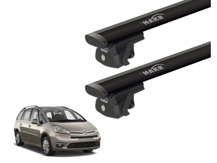 Střešní nosič pro Citroën C4 Grand Picasso 2008 - 2013 s podélníky, Wing Profile Black