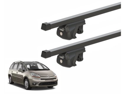 Střešní nosič CITROEN C4 Grand Picasso s podélníky, černá Fe tyč