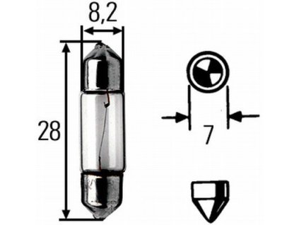 26934 zarovka c3w 3w sv7 8 hella