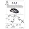 Sada 2 příčných střešních tyčí pro Peugeot 208 (9616Y2)