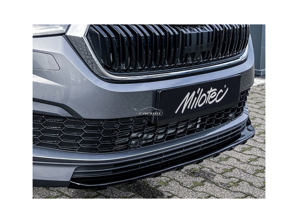 Ochranná lišta předního nárazníku Škoda Kodiaq Facelift černý lesklý | Milotec