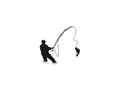 Samolepka rybář s rybou