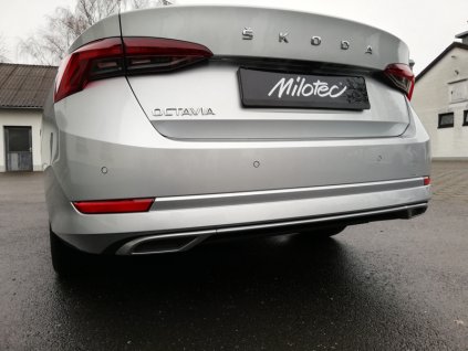 Dummy – koncovky výfuku se středovou lištou Milotec Škoda Octavia IV limusine/combi/hybrid 2019- Alu Brush