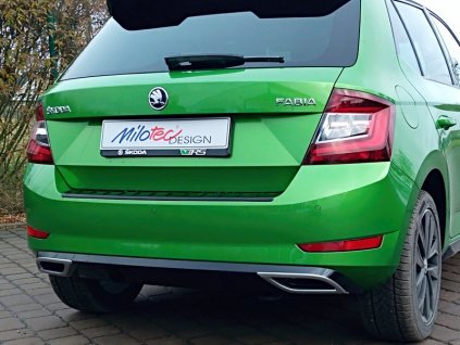 Dummy - koncovky výfuku Milotec Škoda Fabia III Facelift, Monte Carlo 2018- Alu Brush