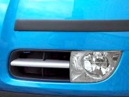 Lišty sání předního nárazníku (mlhová světla hranatá) Milotec Škoda Fabia II 2007-2010