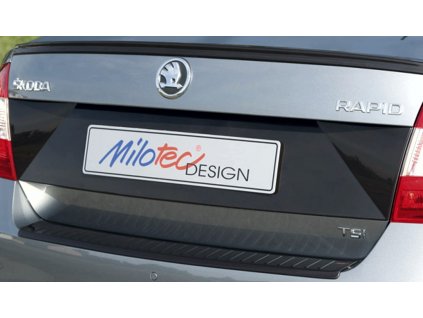 Designový kryt pod SPZ ABS černá metalíza Milotec Škoda Rapid Limusine od r.v. 2013