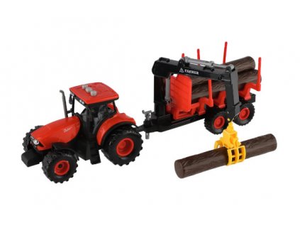 Traktor Zetor s vlekem a nakládacím ramenem plast 36cm na setrvačník, světlo+zvuk