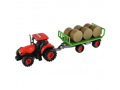 Traktor Zetor s vlekem a balíky