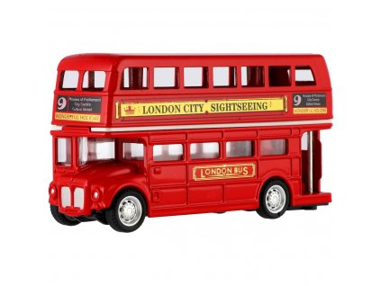 Autobus "Londýn" červený patrový - na zpětné natažení