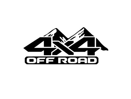 samolepky na bok auta 4 4 off road cerna matna set 2 ks