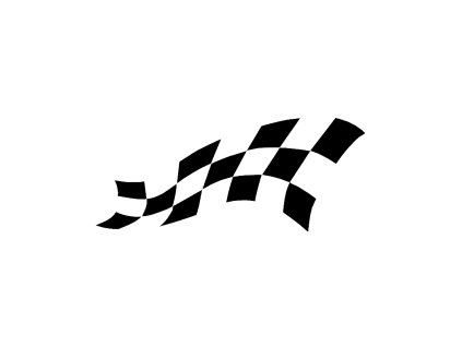 Samolepka na bok auta Šachovnice RACING WAVE • pravá • černá matná