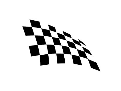 Samolepka na bok auta Šachovnice RACING PRO • levá • černá matná