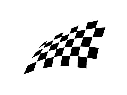 Samolepka na bok auta Šachovnice RACING PRO • pravá • černá matná