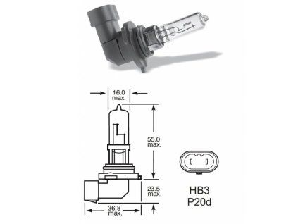 Autožárovka HB3 12V 60W P20d | ELTA