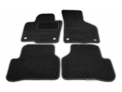 Textilní autokoberce MERCEDES GLA X166 2012- (Fixace Oválná fixace řidič + spolujezdec, Obšití Zelený lem)