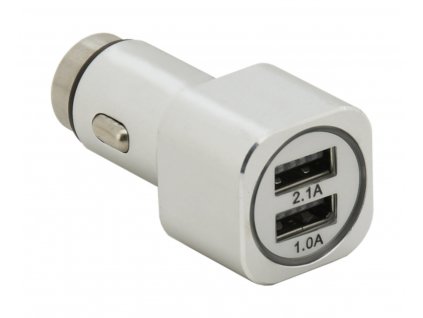 Zástrčka 12/24V 2xUSB 5V (1,0+2,1A) METAL