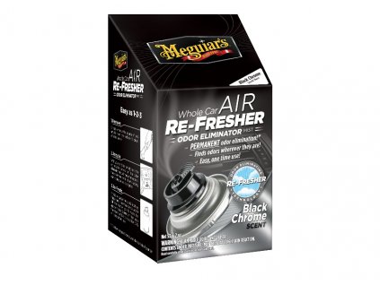 Air Re-Fresher Odor Eliminator - Black Chrome Scent - čistič klimatizace + pohlcovač pachů + osvěžovač vzduchu, vůně "Black Chrome", 71 g | Meguiar's
