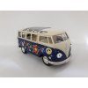 Model auta Volkswagen T1 Bus Hippies modrý 1:24