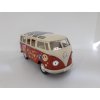 Model auta Volkswagen T1 Bus Hippies červený 1:24