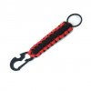 kpz paracord klicenka s karabinou a otvirakem cerno cervena