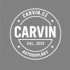 Samolepka Carvin.cz • bílá - 13 cm