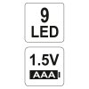 36854 4 svitilna kapesni 9 led alu