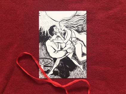 pohlednice "Zjevení lesní žínky v pravé poledne"