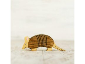 wooden toy armadillo figurine