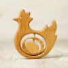 wooden teething toy chicken and egg