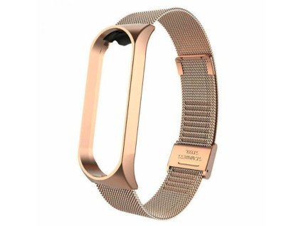 Milánský tah celokovový řemínek náhradní náramek pro Mi Band 3/4/5/6 (Barva Zlatá, Pro Přístroj Xiaomi Mi band 3/4/5/6)