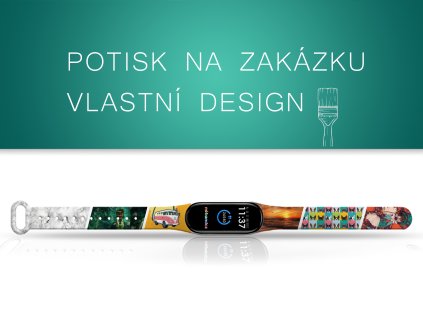 Náhradní náramek Mi band 3/4/5/6/7 POTISK NA ZAKÁZKU (Barva Vícebarevná, Pro Přístroj Xiaomi Mi Band 7)