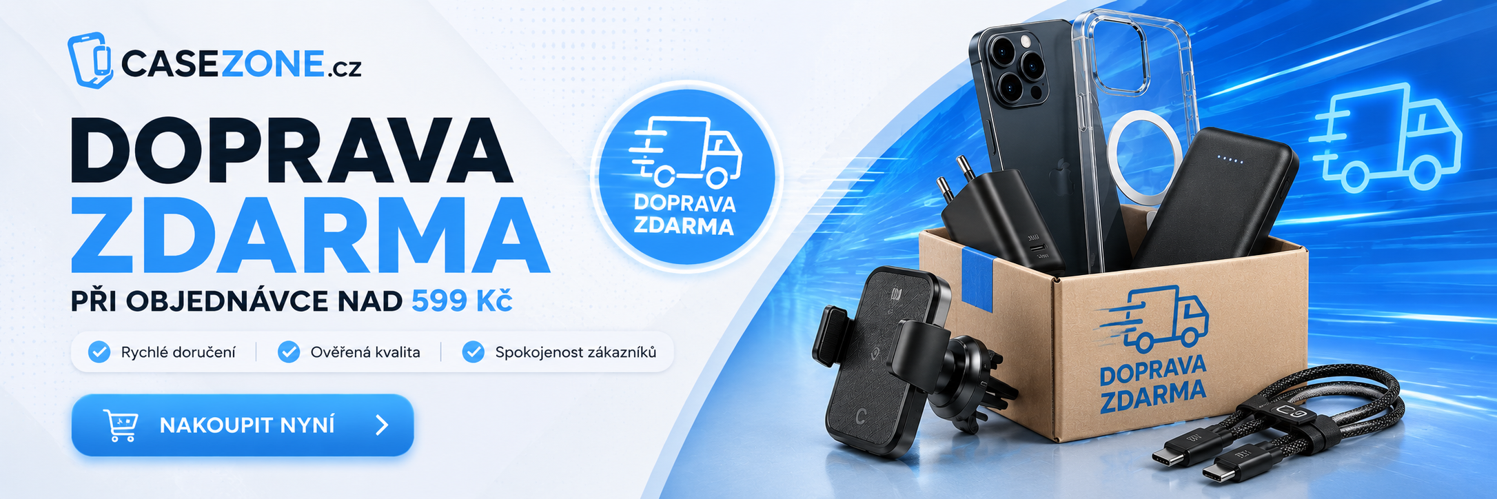 Doprava zdarma se vždy hodí, a u nás na ni dosáhnete při objednávce nad 599 Kč