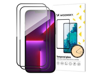 eng pm 2pcs Full Screen Tempered Glass with Frame Case Friendly Wozinsky Full Glue iPhone 15 Pro Black 149477 1