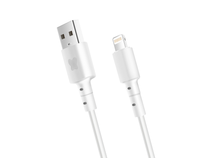 Datový a nabíjecí kabel Bonbon s konektory USB/Lightning, 1 metr, bílý