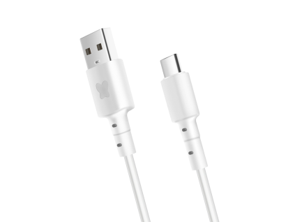 Datový a nabíjecí kabel Bonbon USB/USB-C, 1 m, bílý