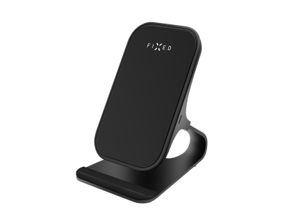 Stojánek s rychlým bezdrátovým nabíjením FIXED Frame Wireless, 15 W, černý