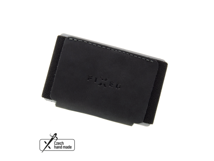 Kožená peněženka FIXED Tiny Wallet z pravé hovězí kůže,černá